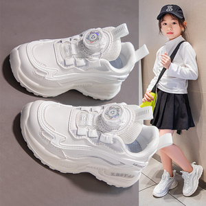 国货品牌联名女童鞋小白鞋春秋款新款儿童女孩运动鞋中大童老爹鞋