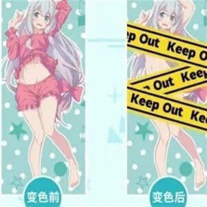 新款遇水遇热变色毛巾水次元温变毛巾动漫浴巾男的二会脱衣服遇.