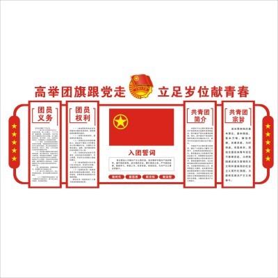 共青团文化立体墙贴入l团誓词展板团员活动室造型牌pvc亚克力定制