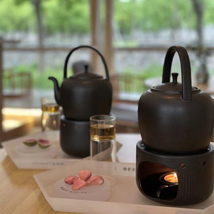 新中式茶馆陶壶煮茶器酒精炉蜡烛煮茶壶温茶器古法煮茶加热保暖器