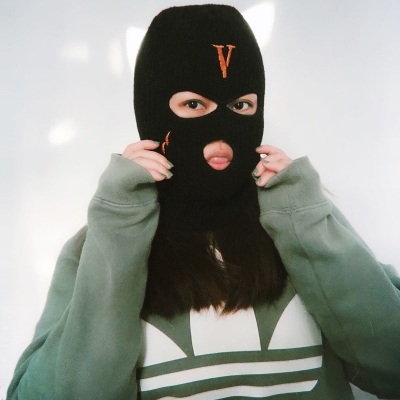 rushb冷帽头套劫匪帽刺绣保暖头套v防寒悍匪冬面罩字嘻哈男帽csgo