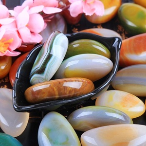 彩石假山摆件铺路彩色鹅卵石天然小石头子园林庭院足垫.