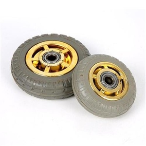 静音手拉万向轮轮子小推车板车重型带刹车橡胶手推u平车轮子工.