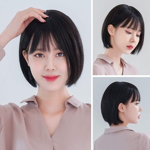 美禾 空气刘海假发女短发全头套 时尚沙宣假发套修颜bobo锁骨发套