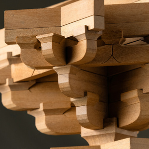 晚峰应县木塔外檐副阶转角斗栱积i木中国古建筑榫卯模型木质拼装