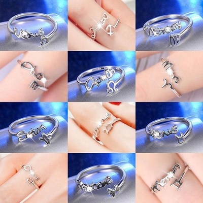 12十二星座手链戒指指环女送女友学生闺蜜生日礼物韩版个性饰品.