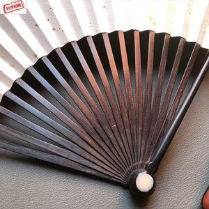 陈情令聂怀桑扇子聂导同款红木宣纸d折扇95寸乌木紫光黑檀漏镂空