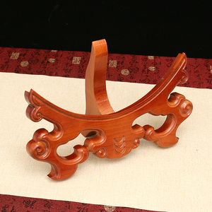 桃木挂件摆件看盘瓷盘支架底座实木古典中国风新中式