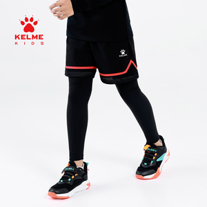KELME KIDS卡尔美儿童假两件运动长裤男童秋装新款紧身跑步训练裤