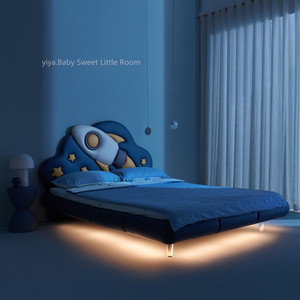 5米梦幻星空宝宝床青少年房间宇航员火箭飞船男孩床