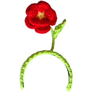 小蔚一朵红花纯]手工送你发卡来编织头饰手工帽子箍发[es8ec6nomi