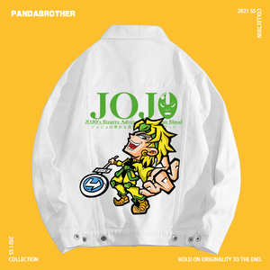 迪奥布兰度联名jojo的奇妙冒险学生牛仔外套上衣服男女工装日系潮
