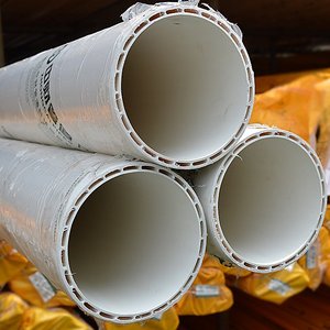 k中财pvc110双壁中空螺旋消音排水管件静音下水管弯头直接75平壁.