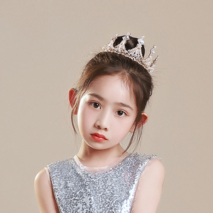 儿童水晶皇冠头饰半圈女童王冠发箍礼服配套发饰