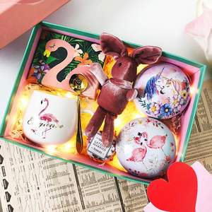 网红女生送闺蜜实用diy火烈鸟水杯创意走心礼物套装礼盒生日礼.