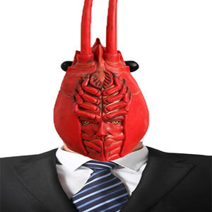 小龙虾头套万圣节cosplay搞怪派对动物装扮乳胶面具影视直播道具