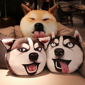 网红二哈搞怪狗头汽车抱枕被子两用靠枕毯男滑稽暖手捂哈士奇枕头