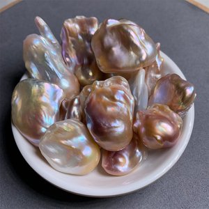 异型巴洛克珍珠 直播开蚌取珍珠 河蚌自己开 活体开蚌超大珍珠