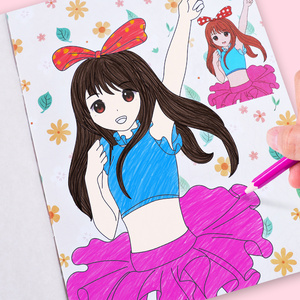 公主涂色本儿童3-6-8-10岁女孩画画书绘画册小学生图画涂鸦填色本