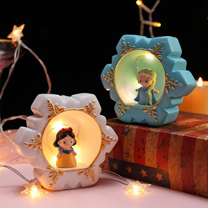 新款白雪公主卡通动漫人物小夜灯冰雪奇缘爱莎星星灯摆件礼品礼物