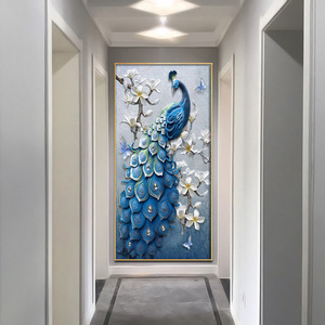 晶瓷玄关画孔雀