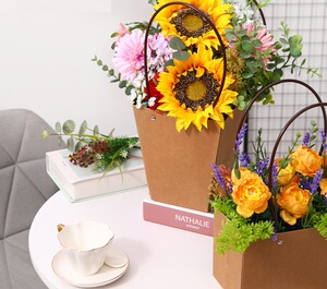 鲜花包装袋手提袋花店牛皮纸插花袋花束礼物礼品袋装花伴手礼袋子