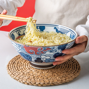 中式味千拉面碗复古风格陶瓷大汤碗家用面碗菜碗斗立碗沙拉碗