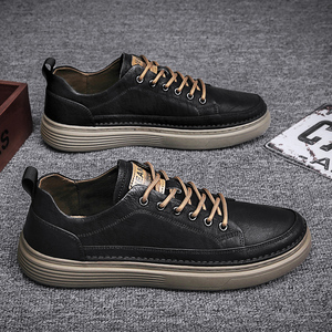 侃回力韩男鞋板鞋2022年新款夏季百搭男士休闲鞋英伦皮鞋皮面潮鞋