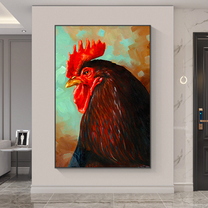 大公鸡油画