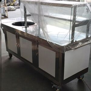 早餐车手推车小吃车凉皮外卖移动摆摊车凉菜凉面商用不锈钢卤菜车