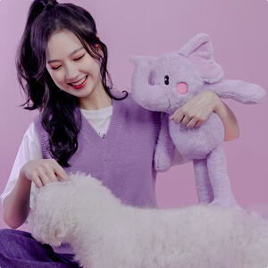 吴昕小飞象新紫色长腿象玩具公仔礼物玩偶女可爱毛绒布娃