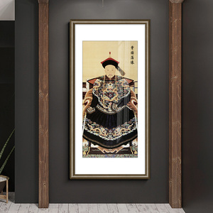 曾国藩画像六戒五勤书法实木装框挂画鳌拜画像三十六字格言装饰画