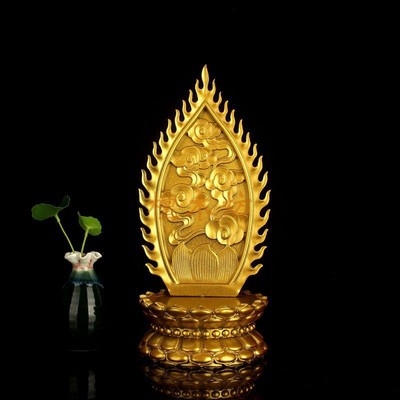 家用供奉佛像菩萨观音坐莲花底座台托架红实木加高金背光佛座n摆
