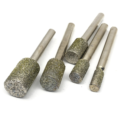 水德工具45目特粗石刻专用圆柱型电镀金刚石刻碑磨头w直棒玉雕开