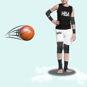 篮球护膝儿童男童运动护膝护肘护腕护具套装篮球儿童防摔护漆小孩