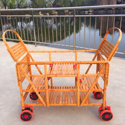 双人婴儿推车竹子车