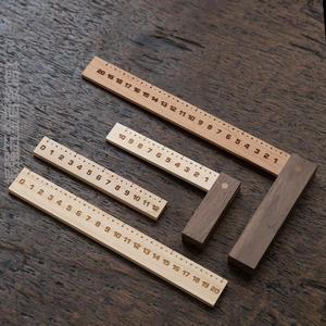 mumo木墨 木尺 12cm/20cm 学生文具 直尺 直角尺 实木尺子