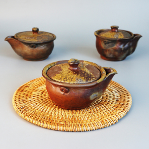 日本进口备前烧宝瓶公道杯 手工日式家用复古柴烧茶器粗陶公平杯