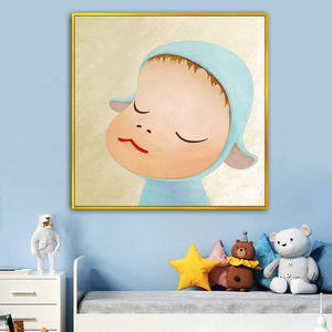 奈良美智装饰画日式挂画梦游娃娃沙发背景墙画床头壁画客厅儿童房