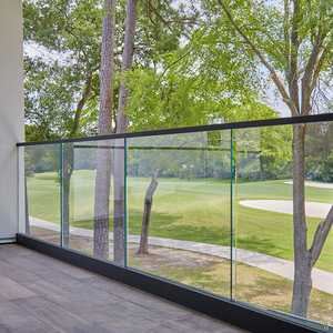 楼梯扶手无框玻璃阳台栏杆卡槽铝合金简约时尚室内家用不锈钢护栏