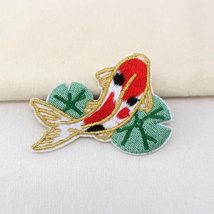 22衣服diy装饰刺绣布贴小鱼b图案绣片荷叶绣花衣领贴花补丁破洞a.