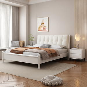 实木单人儿童床男孩抽屉软靠1.35白色现代简约1.2米1.5卧室储物床