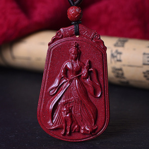 天然朱砂九尾狐吊坠本命年狐狸仙女护身符项链女配饰饰品虎年礼物