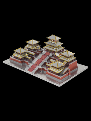 正品3d立体金属拼图秦王阿房宫diy手工拼装模型成人玩具毕业礼物