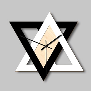 00台球时钟挂钟墙面钟三角形圆形