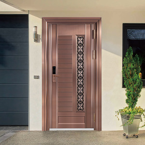 不锈钢门单开大门韩式定制户外别墅玻璃通风入户客厅加厚防盗门