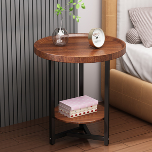 圆形床头柜简约现代轻奢床边置物架小桌子收纳柜子家用卧室边几柜