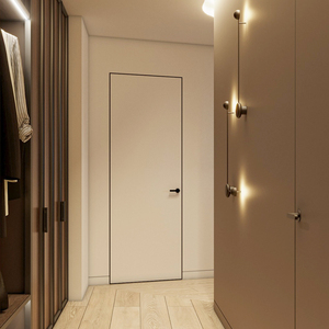 极简门定制无边框门卧室衣帽间隐形门背景墙隐藏门暗门涂料铝木门