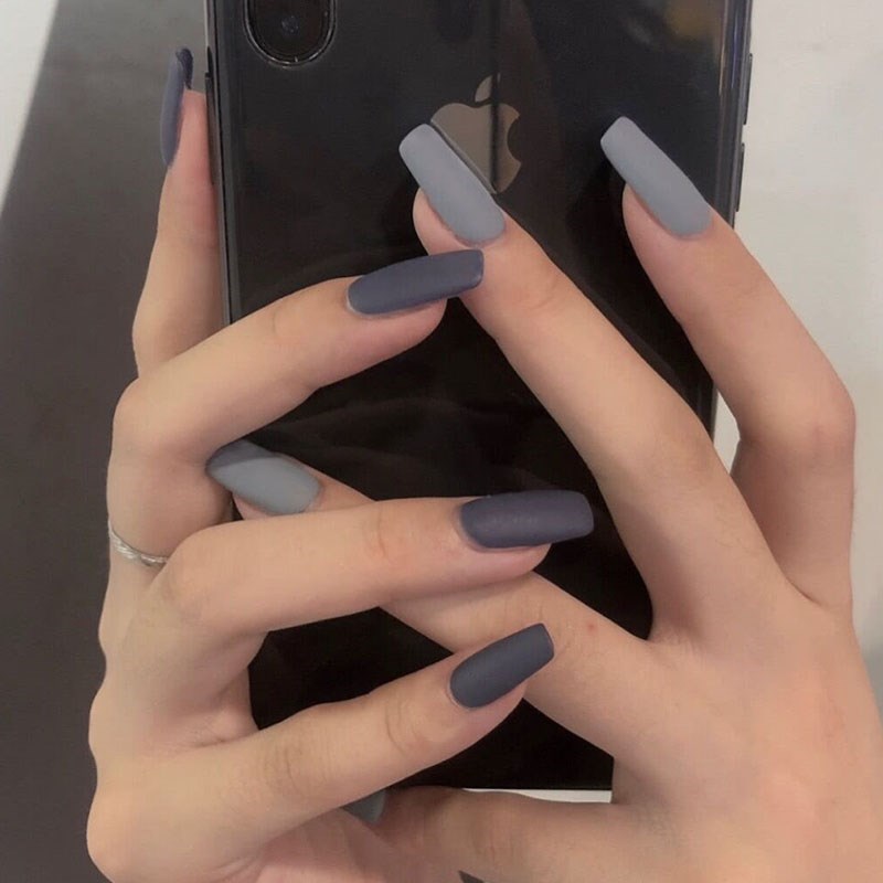 中长款尖头社会女可穿戴拆卸摘戴假指甲贴片美甲成品磨砂手甲片