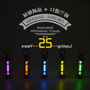 钛合金氚气管吊坠荧光钥匙扣钥匙圈环氚管救生夜光发光壳挂件刀